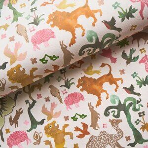 NEW Schumacher Happy Menocal’s Beasts pink gold wallpaper whimsical animals fun